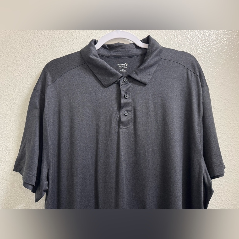 Old Navy Active Cloud 94 Soft Polo Shirt Button Collared Stretch Gray Mens XL - Picture 3 of 7